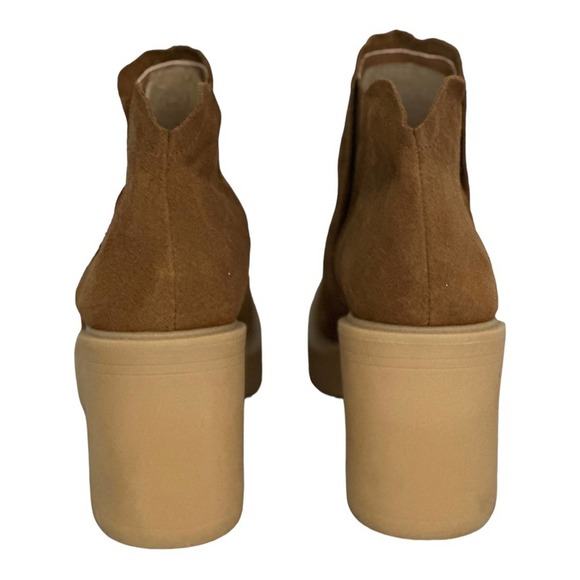 Dolce Vita Ankle Boots Chunky Heels Platform Booties Size 9 Brown - Picture 4 of 11